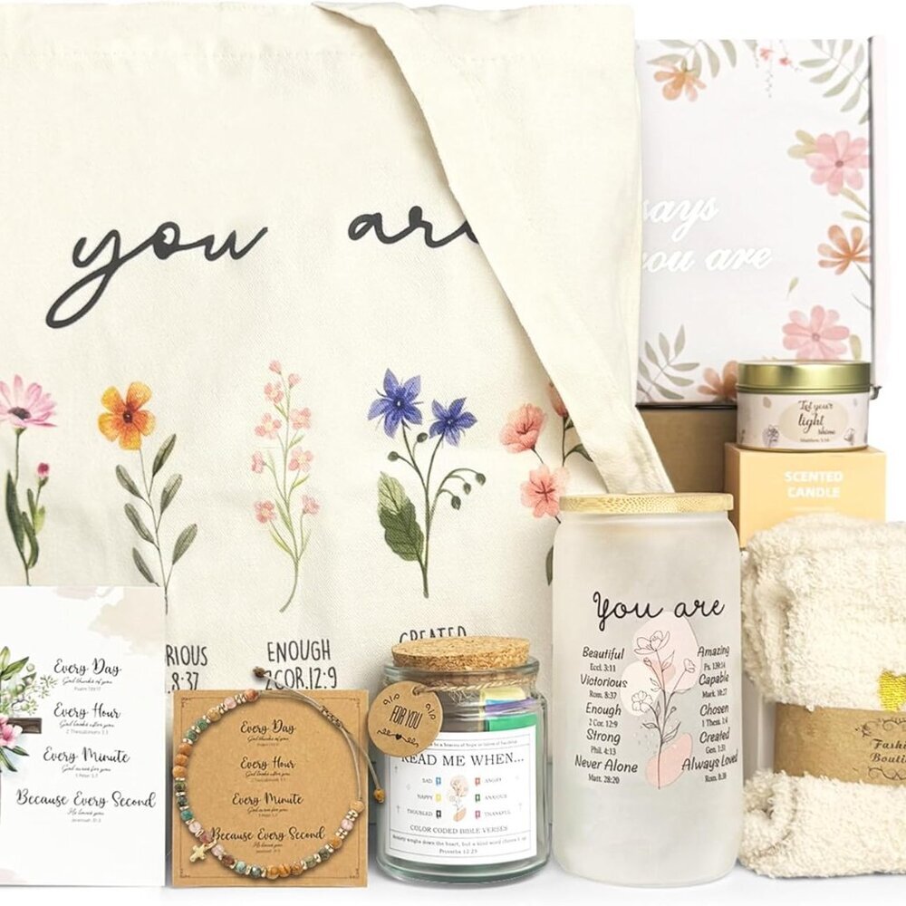 Christian Gifts for Women Set Bible Accessories Glass Cup Faith Inspirational